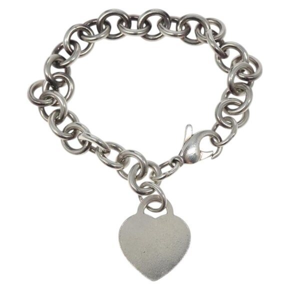 TIFFANY&Co. Return To TIFFANY & Co. Heart Tag Bracelet Ag925 Silver Auth am8225 - Picture 1 of 7